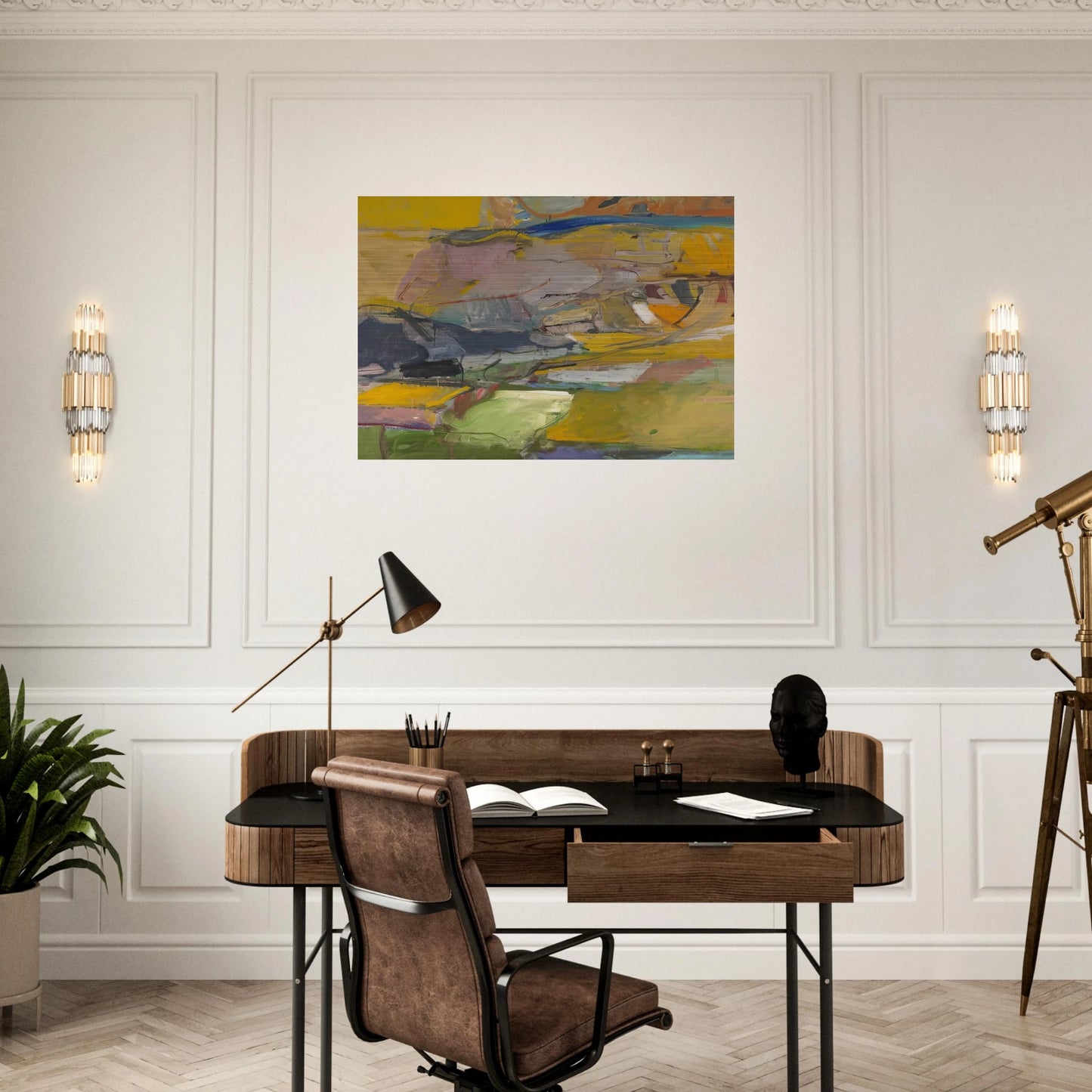 Berkeley #57 - Richard Diebenkorn Brushed Aluminum Print - 70x100 cm / 28x40 inches | Richard Diebenkorn Aluminum Print | Richard Diebenkorn Prints