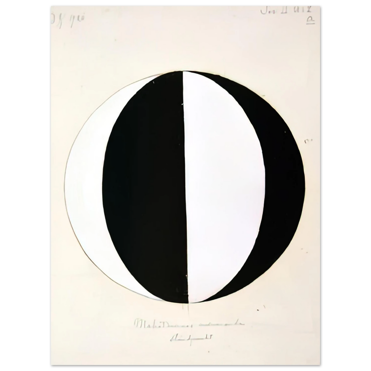Hilma af Klint - THE MAHATMAS PRESENT STANDING POINT SERIES II NO 2A 1920 Wall art - 30x40 cm / 12x16 inches - Premium Wooden Framed Poster With Fine Art Paper-canvas - Black frame