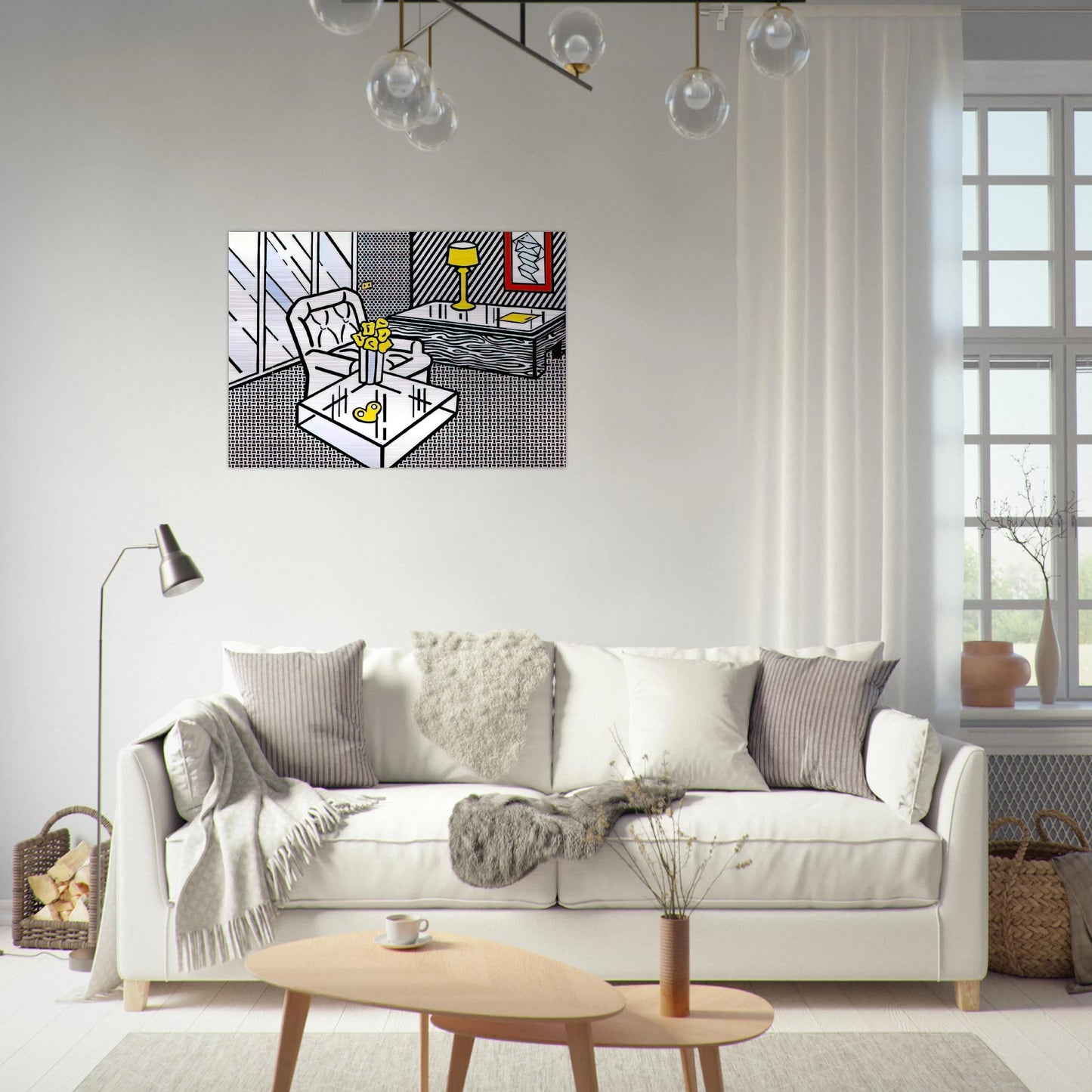 THE DEN 1990 - Roy Lichtenstein Brushed Aluminum Print - 70x100 cm / 28x40 inches | Roy Lichtenstein Aluminum Print | Roy Lichtenstein Prints