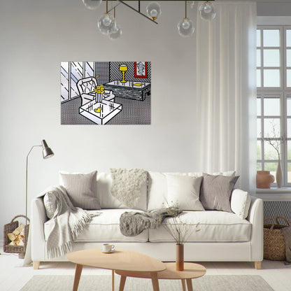 THE DEN 1990 - Roy Lichtenstein Brushed Aluminum Print - 70x100 cm / 28x40 inches | Roy Lichtenstein Aluminum Print | Roy Lichtenstein Prints
