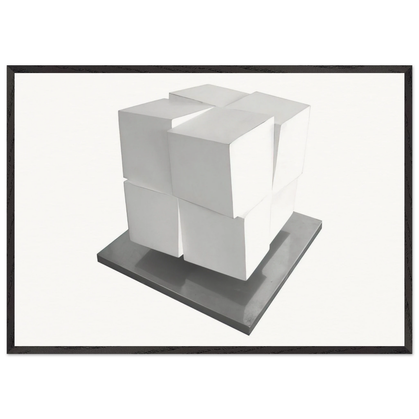 Split Cube - 1962 - Jeremy Moon 70x100 cm / 28x40 inches Framed Art Print – Black Wooden Frame