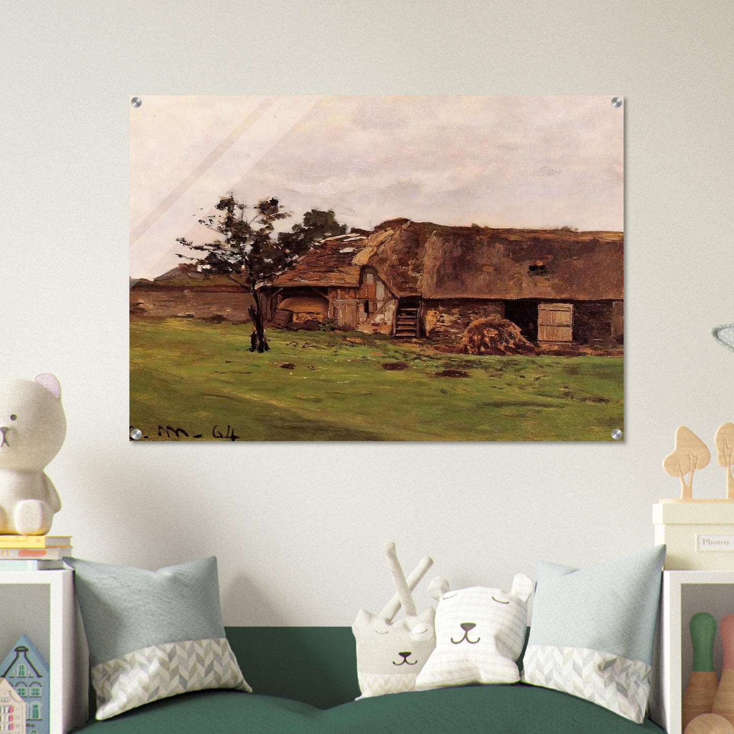 Farm near Honfleur - claude monet Acrylic Print - 70x100 cm / 28x40″ inches