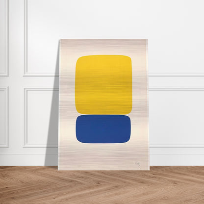 Yellow over Dark Blue - Ellsworth Kelly Brushed Aluminum Print - 70x100 cm / 28x40 inches | Ellsworth Kelly Aluminum Print | Ellsworth Kelly Prints