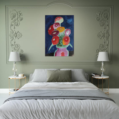 BLUMEN IN EINER VASE 1918 - Alexej von Jawlensky Brushed Aluminum Print - 70x100 cm / 28x40 inches | Alexej von Jawlensky Aluminum Print | Alexej von Jawlensky Prints