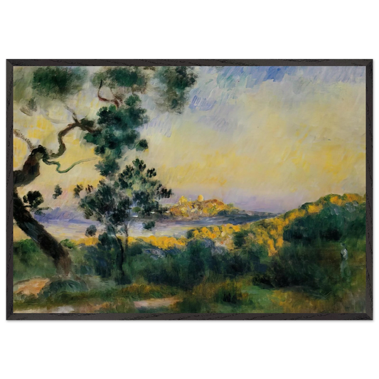 View of Antibes - Pierre-Auguste Renoir 70x100 cm / 28x40 inches Framed Art Print – Black Wooden Frame