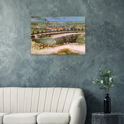Outskirts of Paris near Montmartre - Vincent van Gogh Brushed Aluminum Print - 70x100 cm / 28x40 inches | Vincent van Gogh Aluminum Print | Vincent van Gogh Prints