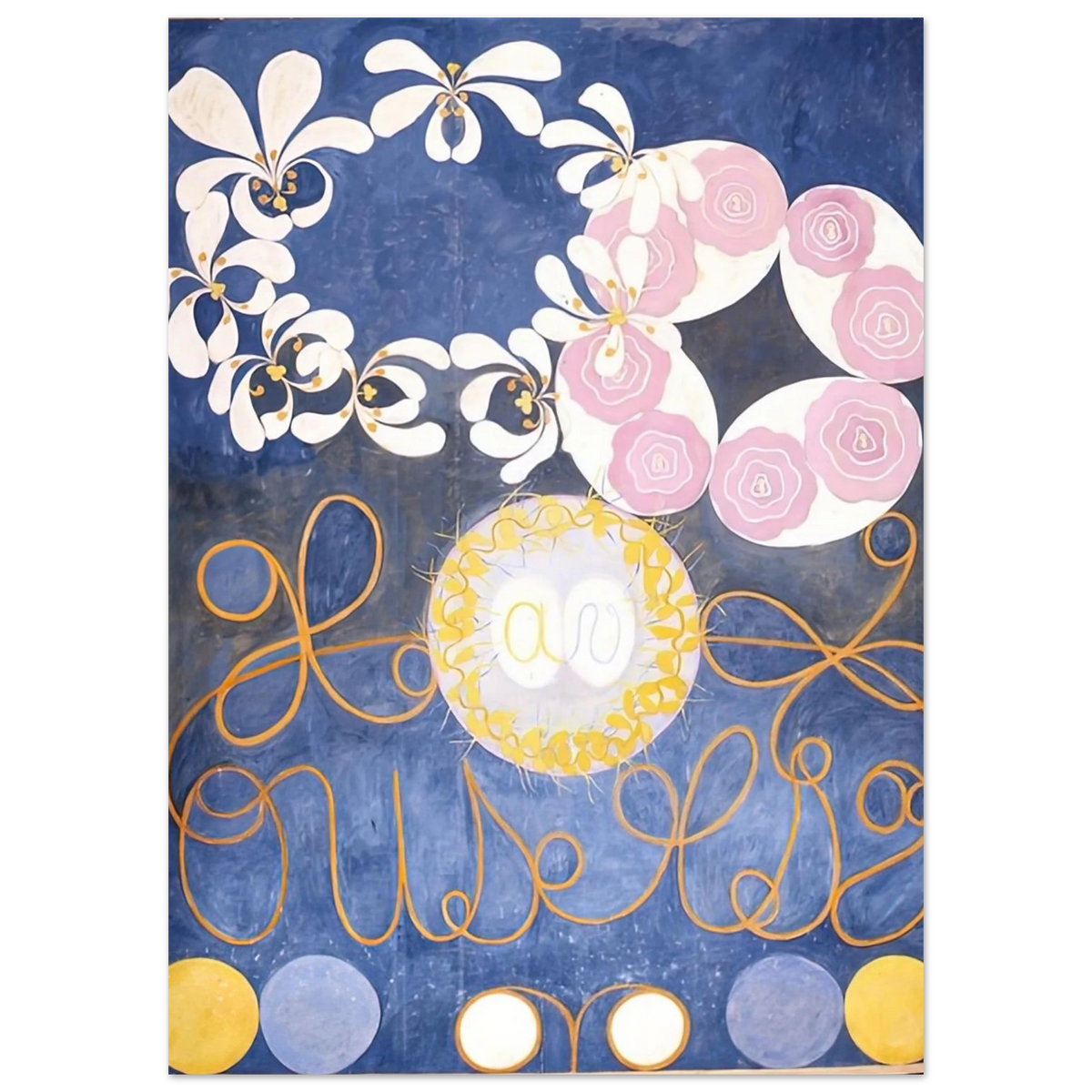 Hilma af Klint - THE TEN LARGEST 1907 Wall art - 20x25 cm / 8x10 inches - Premium Wooden Framed Poster With Fine Art Paper - White frame