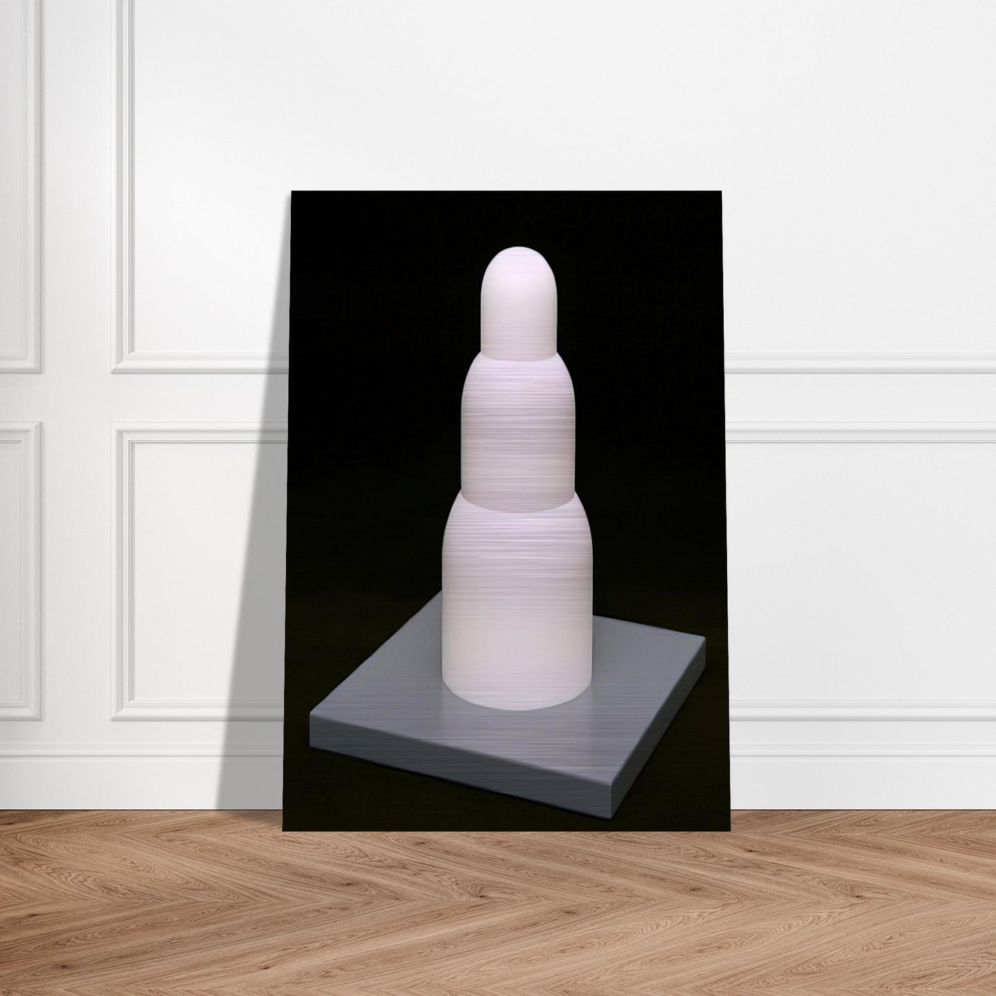 Three Stacked Domes - Sol LeWitt Brushed Aluminum Print - 70x100 cm / 28x40 inches | Sol LeWitt Aluminum Print | Sol LeWitt Prints