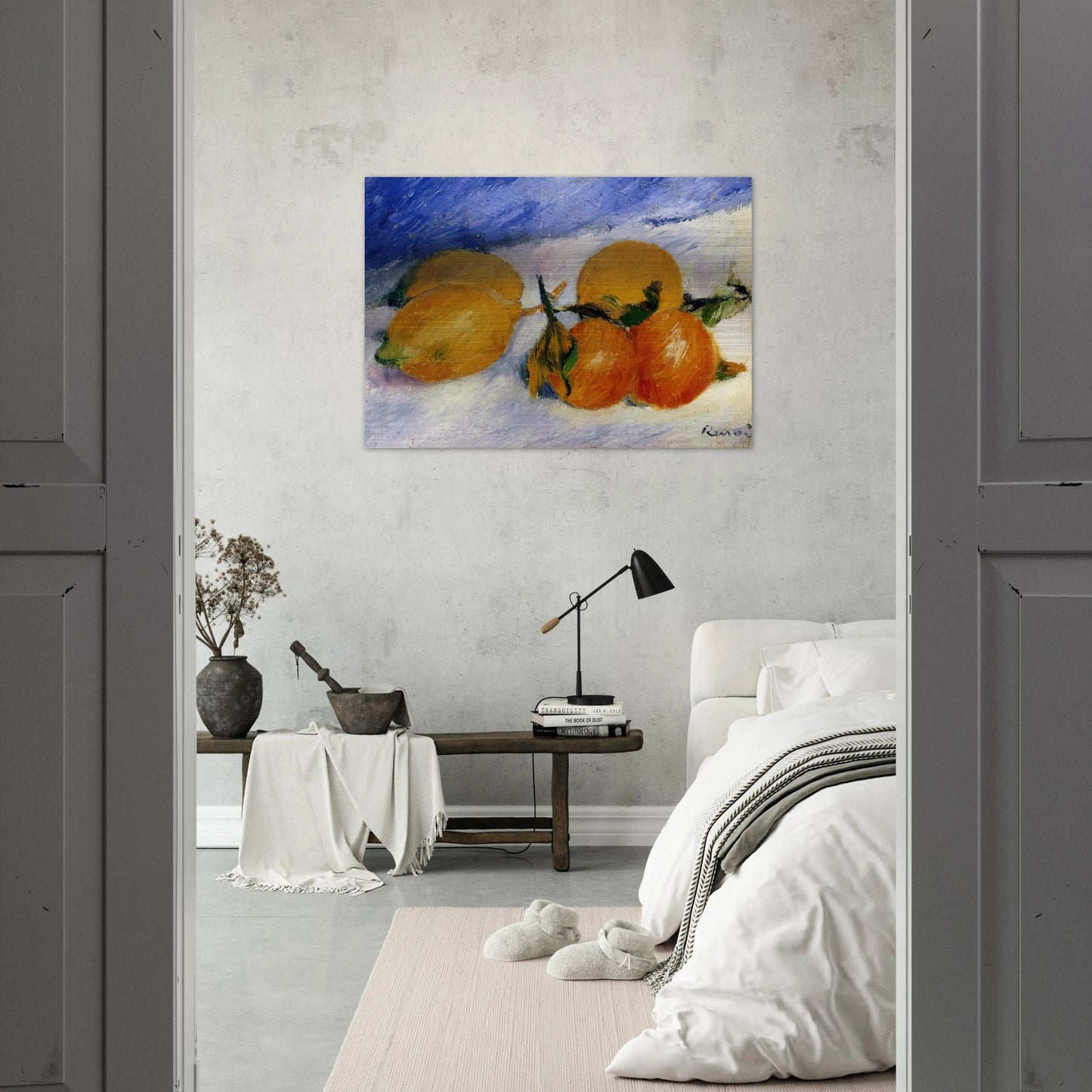 Still Life with Lemons and Oranges - Pierre-Auguste Renoir Brushed Aluminum Print - 70x100 cm / 28x40 inches | Pierre-Auguste Renoir Aluminum Print | Pierre-Auguste Renoir Prints