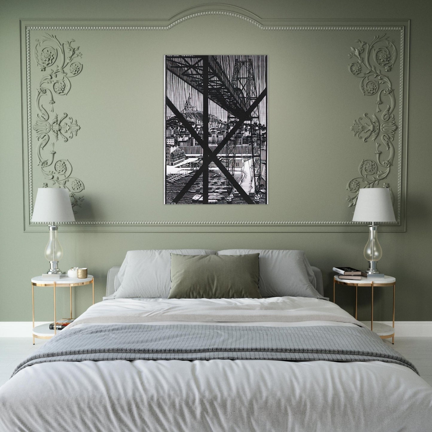 MARCEILLES DECEMBER 1936 1936 - MC Escher Brushed Aluminum Print - 70x100 cm / 28x40 inches | MC Escher Aluminum Print | MC Escher Prints