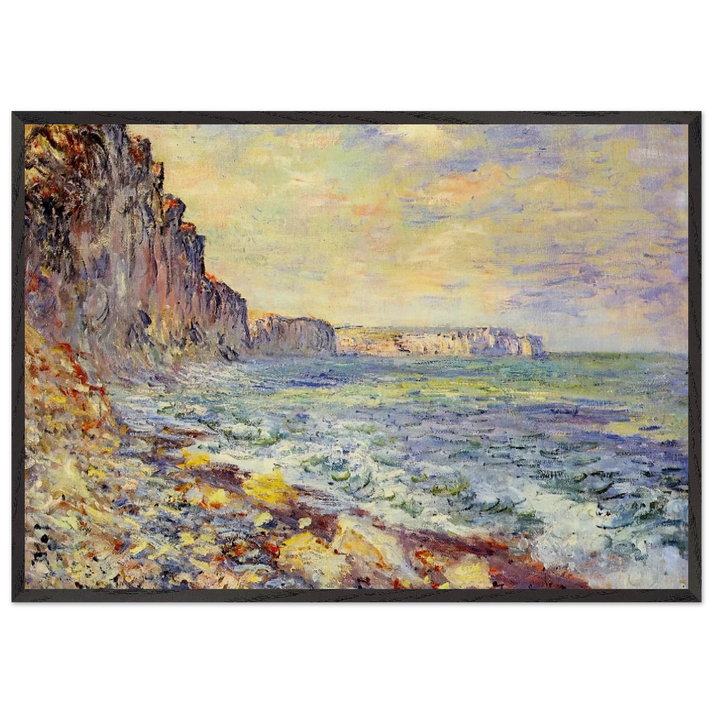 Morning by the Sea - claude monet 70x100 cm / 28x40 inches Framed Art Print – Black Wooden Frame