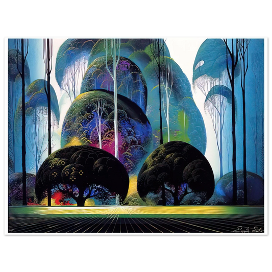 Eyvind Earle - Green Forest  75x100 cm / 30x40inches Fine Art Poster