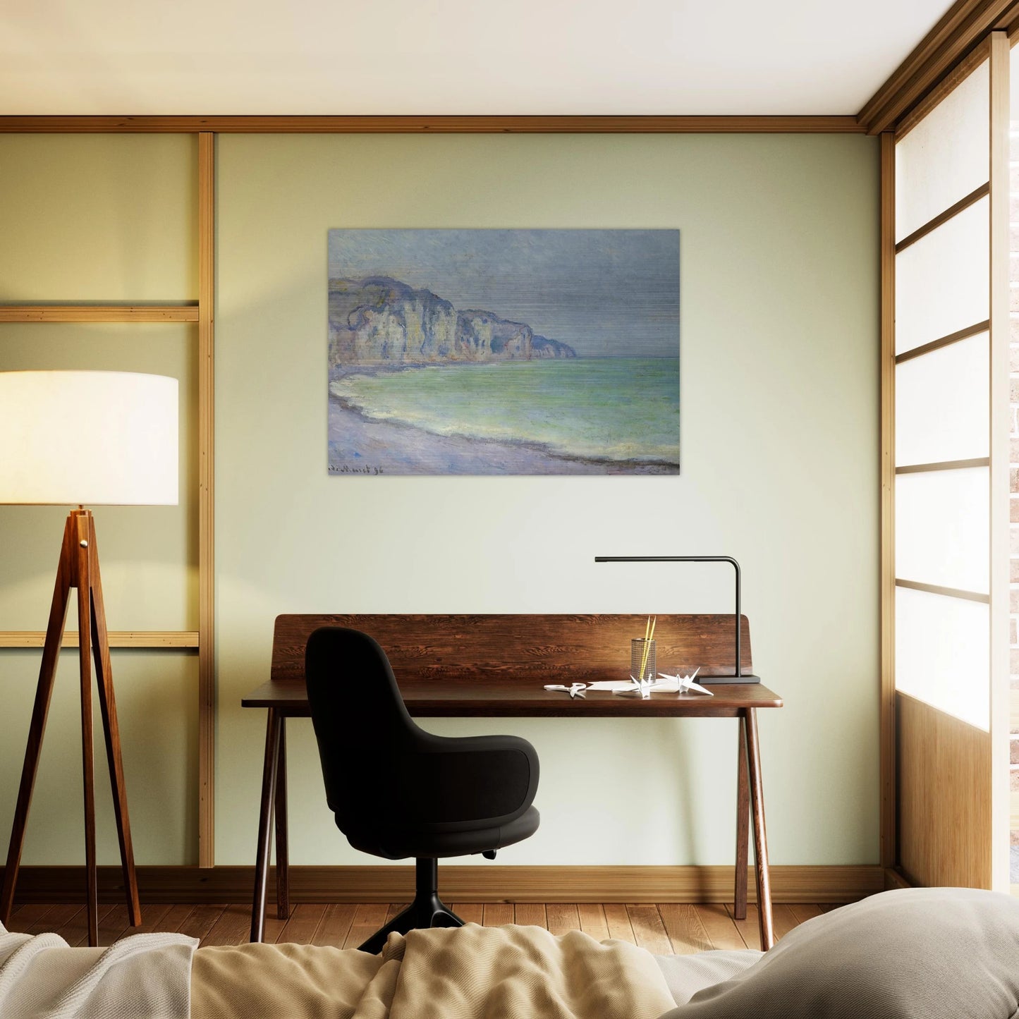 Cliff at Pourville 2 - claude monet Brushed Aluminum Print - 70x100 cm / 28x40 inches | claude monet Aluminum Print | claude monet Prints