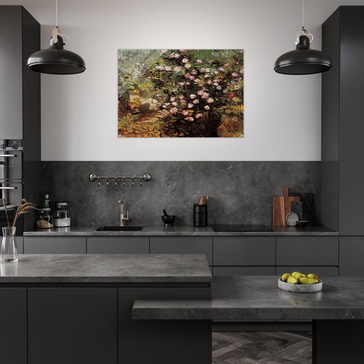 Rosebush in Blossom - Vincent van Gogh Acrylic Print - 70x100 cm / 28x40″ inches | Vincent van Gogh Wall Art | Vincent van Gogh Prints