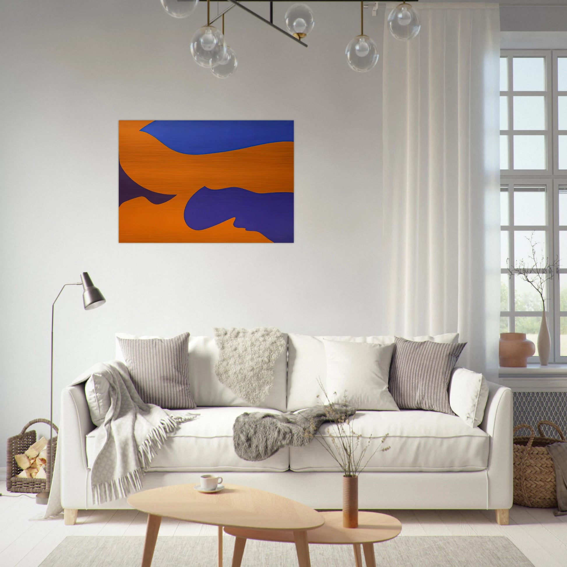 Passage ‚rosion vermillion - Fernand Leduc Brushed Aluminum Print - 70x100 cm / 28x40 inches | Fernand Leduc Aluminum Print | Fernand Leduc Prints