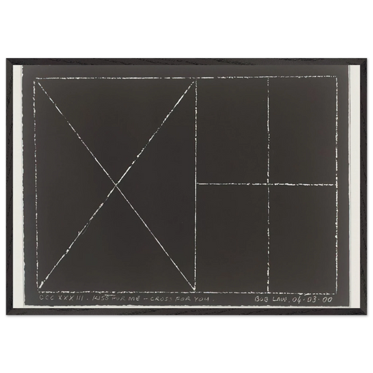 Kiss for Me - Cross for You - 2000 - Bob Law 70x100 cm / 28x40 inches Framed Art Print – Black Wooden Frame