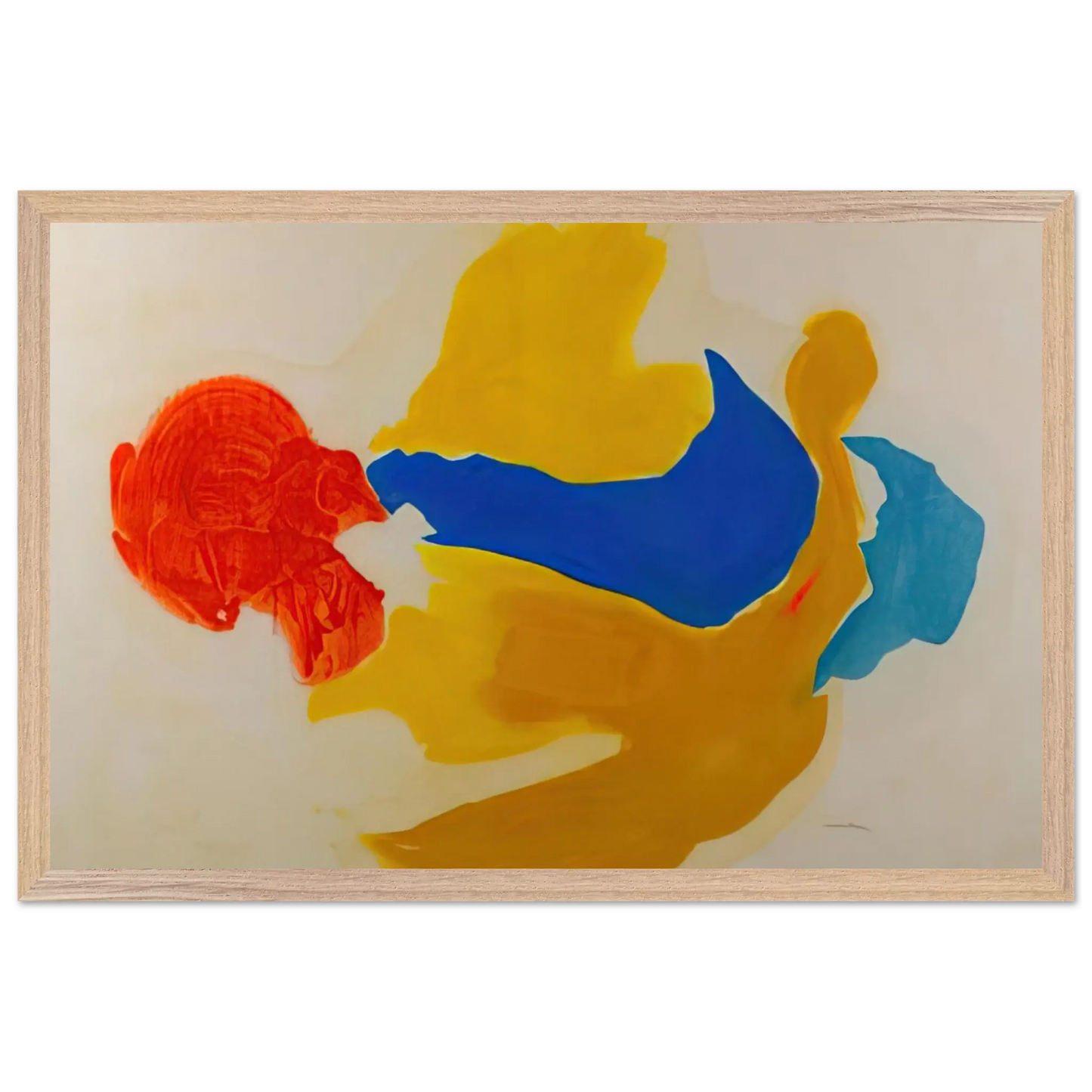Helen Frankenthaler - Blue Jay - 1963  United States Wall art - 20x25 cm / 8x10 Inches - Premium Wooden Framed Poster With Fine Art Paper - Black frame