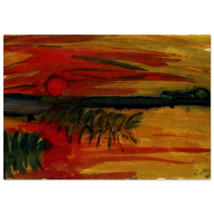 Sunset - Emil Nolde Brushed Aluminum Print - 70x100 cm / 28x40 inches | Emil Nolde Aluminum Print | Emil Nolde Prints