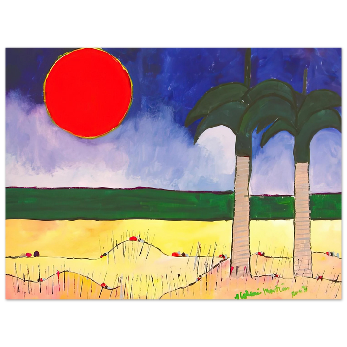 Aldemir Martins - Marinha com Sol e Palmeiras - 2003  75x100 cm / 30x40inches Fine Art Poster