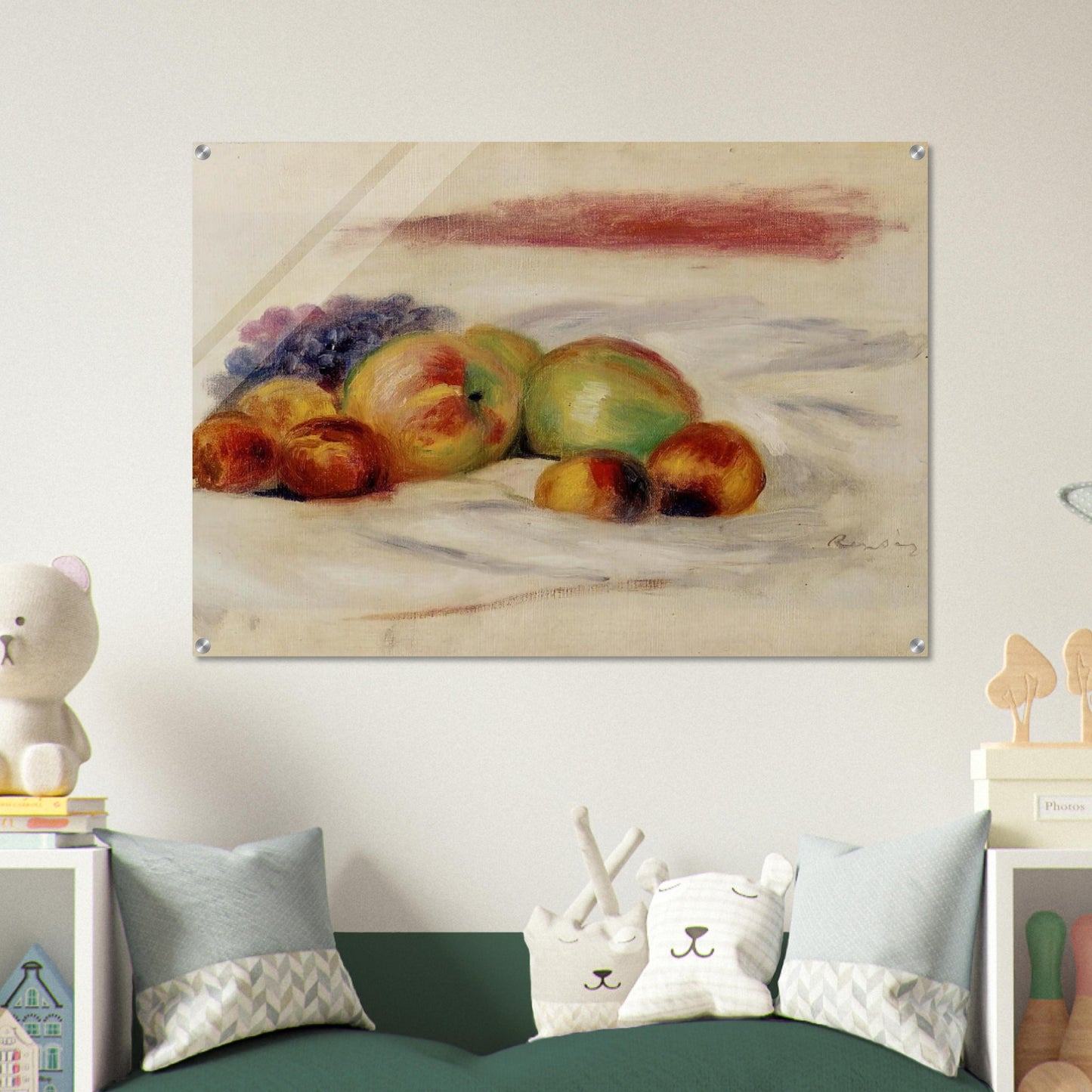 Apples and Grapes - Pierre-Auguste Renoir Acrylic Print - 70x100 cm / 28x40″ inches