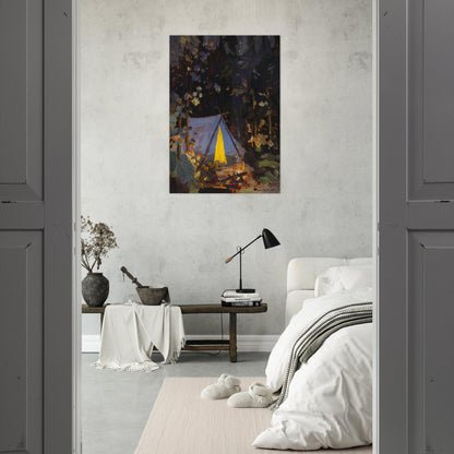 CAMPFIRE 1916 - Tom Thomson Brushed Aluminum Print - 70x100 cm / 28x40 inches | Tom Thomson Aluminum Print | Tom Thomson Prints