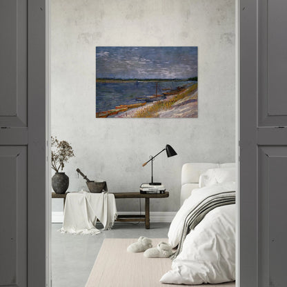 Moored Boats - Vincent van Gogh Brushed Aluminum Print - 70x100 cm / 28x40 inches | Vincent van Gogh Aluminum Print | Vincent van Gogh Prints