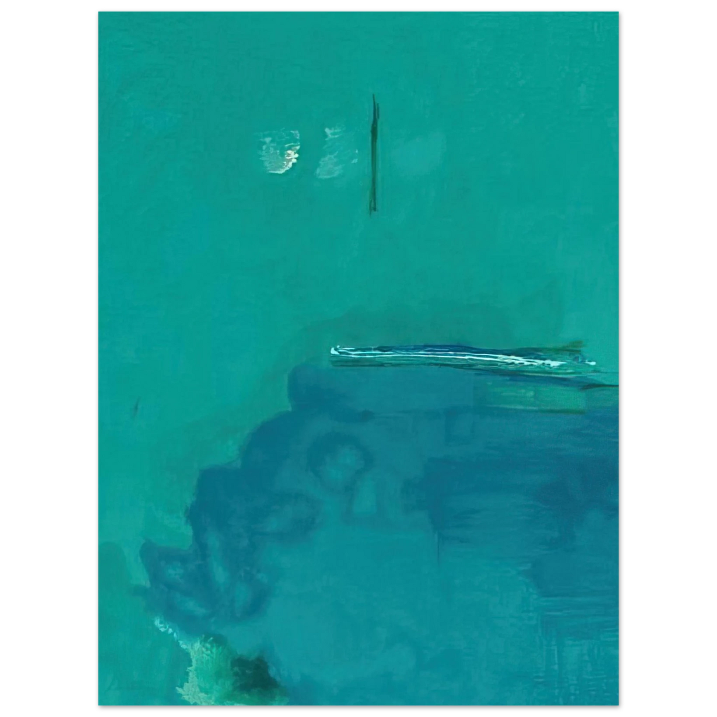 Helen Frankenthaler - Contentment Island - 2004 Wall art - 15x20 cm / 6x8 inches - Premium Wooden Framed Poster With Fine Art Paper-canvas - Wood frame