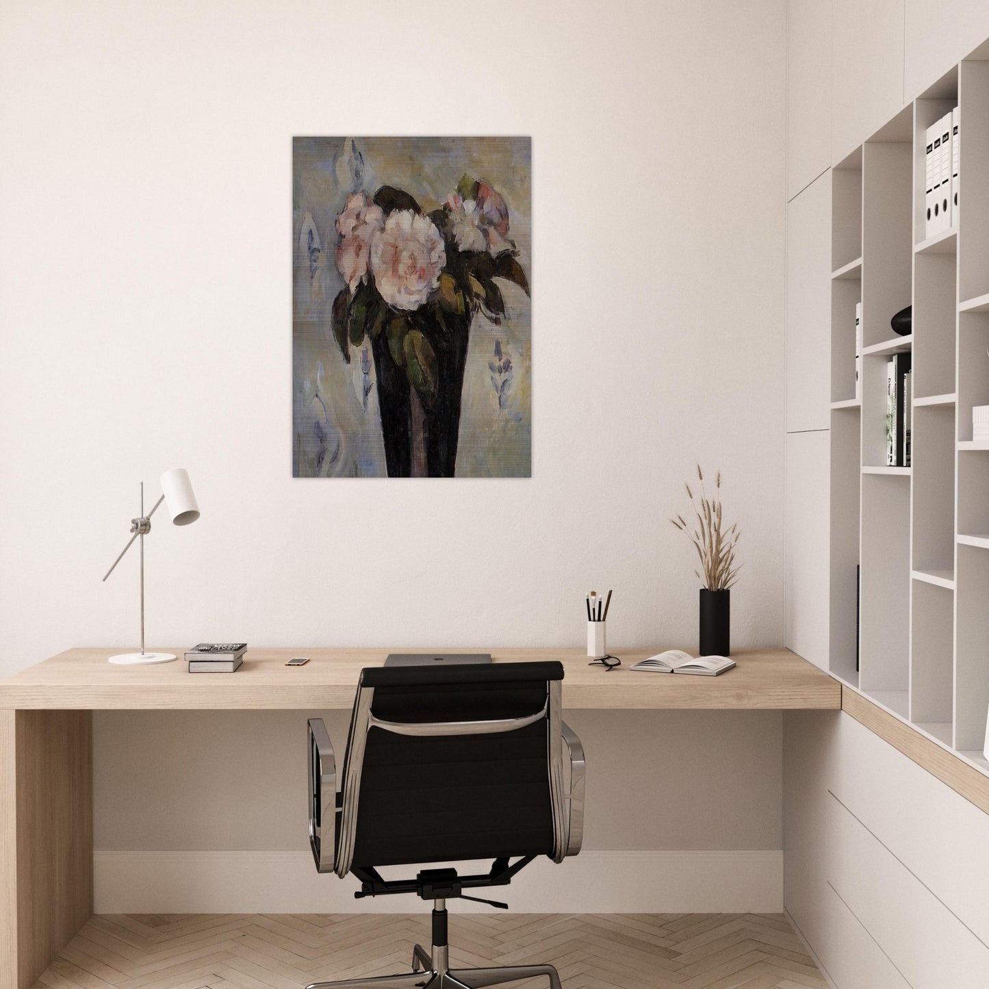 Dark Blue Vase - Paul Cézanne Brushed Aluminum Print - 70x100 cm / 28x40 inches | Paul Cézanne Aluminum Print | Paul Cézanne Prints