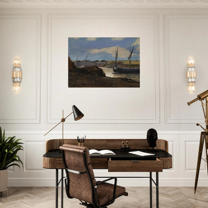 THE PORT OF MORGAT 1882 - Odilon Redon Brushed Aluminum Print - 70x100 cm / 28x40 inches | Odilon Redon Aluminum Print | Odilon Redon Prints