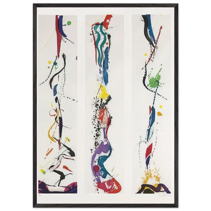 Untitled  Lembark I92  - Sam Francis 70x100 cm / 28x40 inches Framed Art Print – Black Wooden Frame