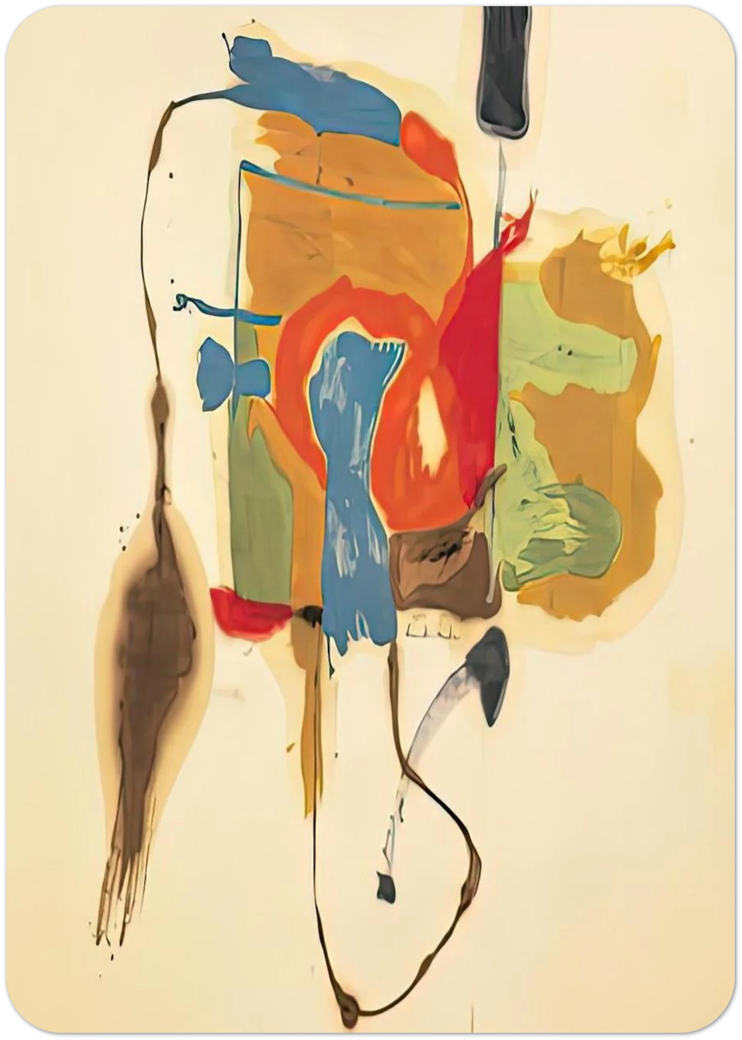 Blue Form in a Scene, 1961- By Helen Frankenthaler Pack of 10 Post Cards | Helen Frankenthaler Post Cards | A6 (10.5 x 14.8 cm) - 4.1 x 5.8 inches