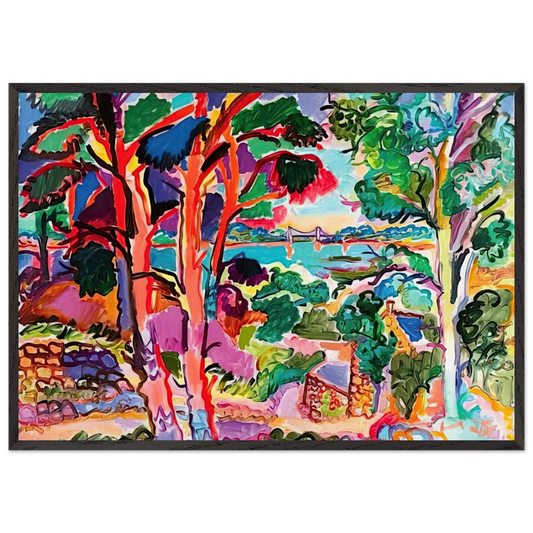 Le trieux a Lancerf - 1957 - Charles Lapicque 70x100 cm / 28x40 inches Framed Art Print – Black Wooden Frame