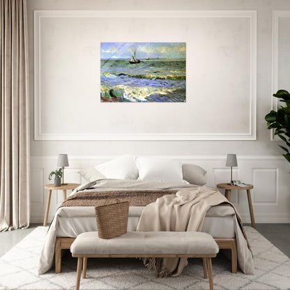 Seascape at Saintes-Maries - Vincent van Gogh Acrylic Print - 70x100 cm / 28x40″ inches