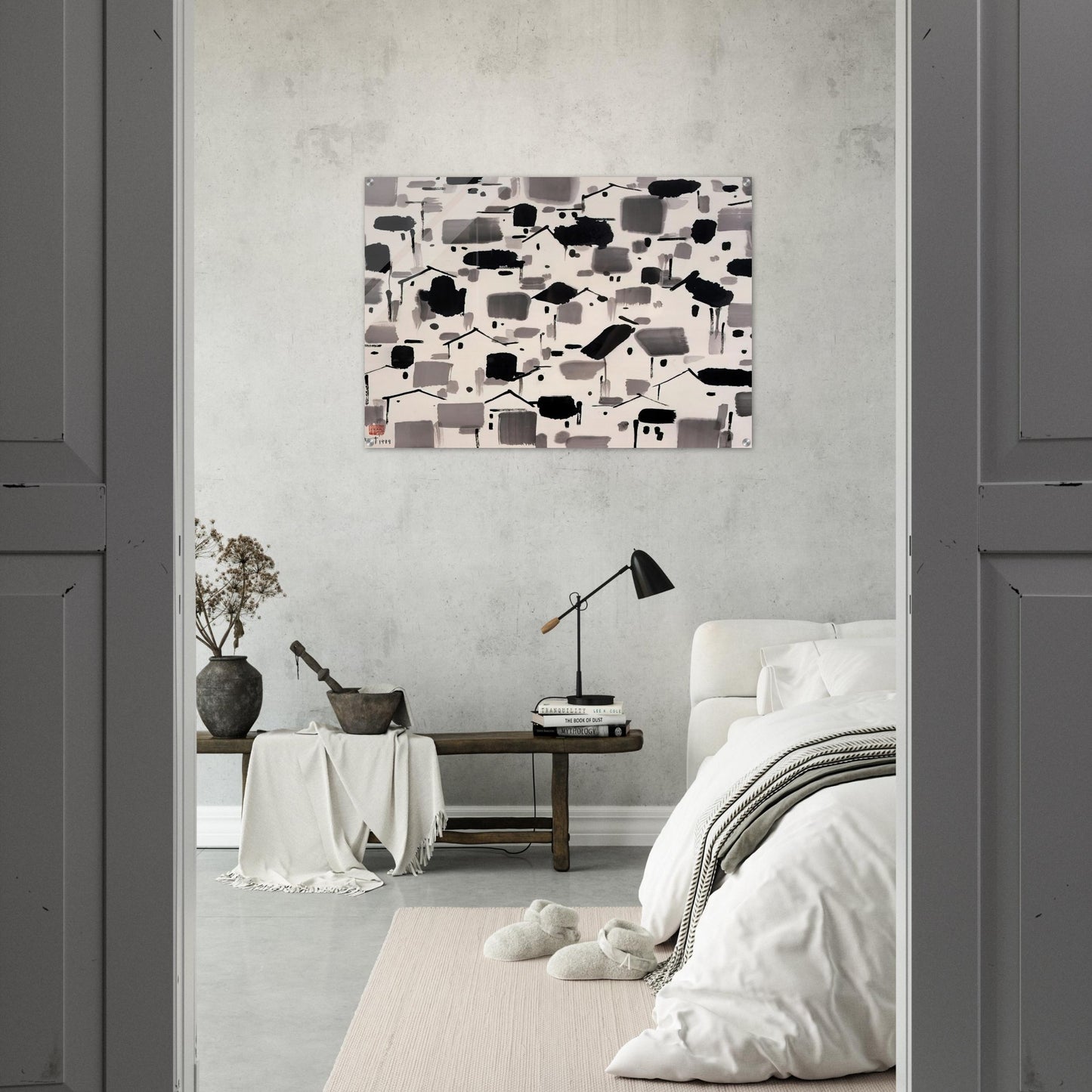 Home of Man - 1999 - Wu Guanzhong Acrylic Print - 70x100 cm / 28x40″ inches
