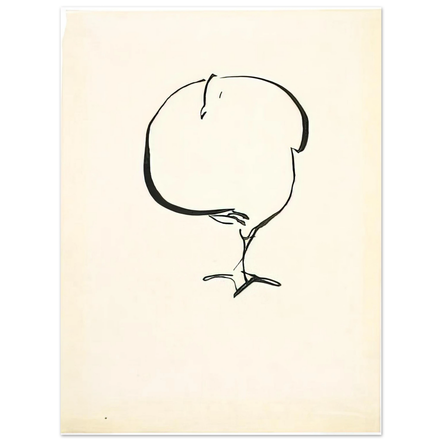 Josef Albers - STANDING BIRD FRONT VIEW 1917  75x100 cm / 30x40inches Fine Art Poster