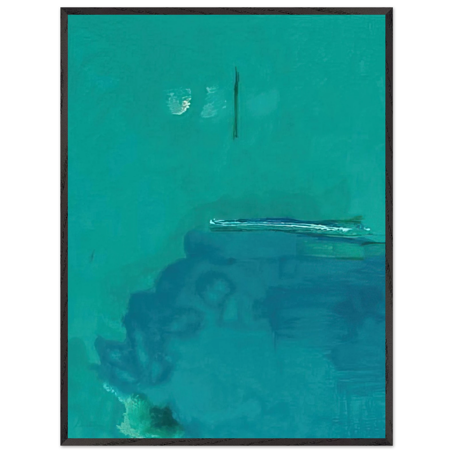 Helen Frankenthaler - Contentment Island - 2004 Wall art - 60x80 cm / 24x32 inches - Premium Wooden Framed Poster With Fine Art Paper-canvas - Black frame