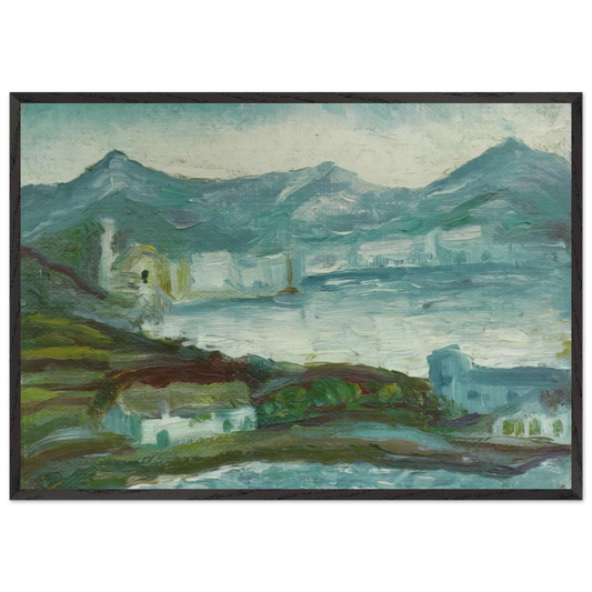 CADAQUES 2 - Salvador Dali 70x100 cm / 28x40 inches Framed Art Print – Black Wooden Frame