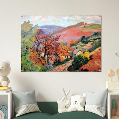 Mountain Landscape - Pontgibaud, village in Peschadoire - Armand Guillaumin Acrylic Print - 70x100 cm / 28x40″ inches