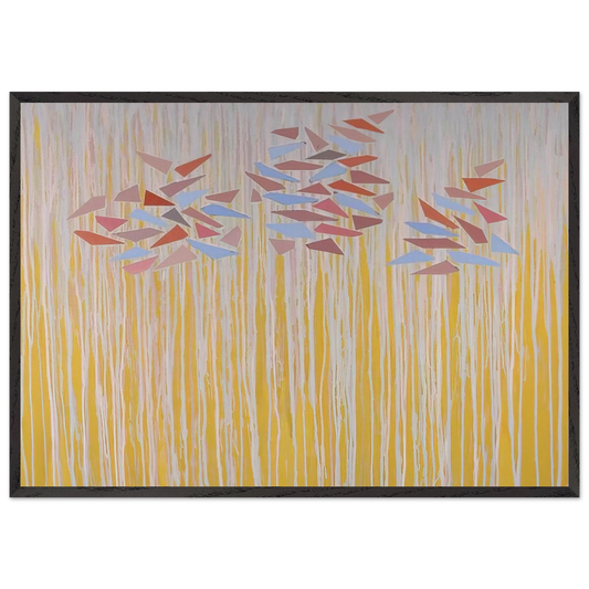 Vari-color gold - 1976 - Robert Goodnough 70x100 cm / 28x40 inches Framed Art Print – Black Wooden Frame
