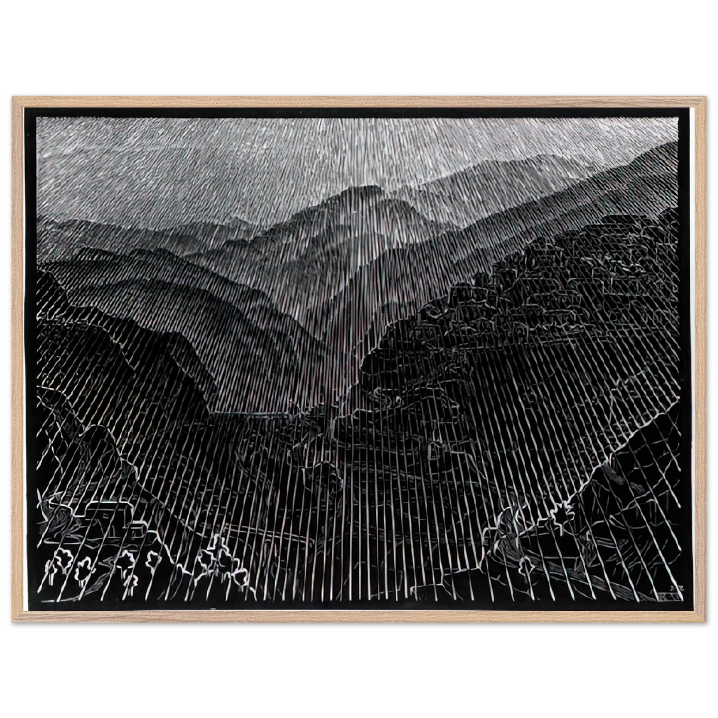 MC Escher - ROSSANO CALABRIA FEBRUARY 1931 1931 Wall Art - 60x80 cm / 24x32 inches - Premium Wooden Framed Poster With Fine Art Paper - White frame