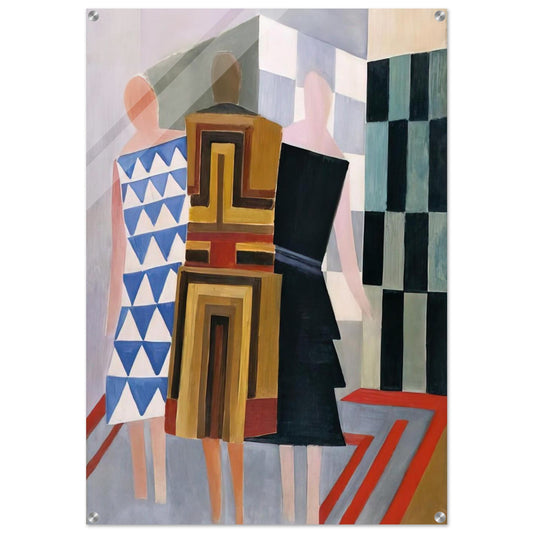 SIMULTANEOUS DRESSES THREE WOMEN FORMS COLOURS 1925 - Sonia Delaunay Acrylic Print - 70x100 cm / 28x40″ inches