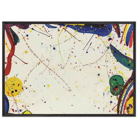 2 Pri-Rain - Sam Francis 70x100 cm / 28x40 inches Framed Art Print – Black Wooden Frame
