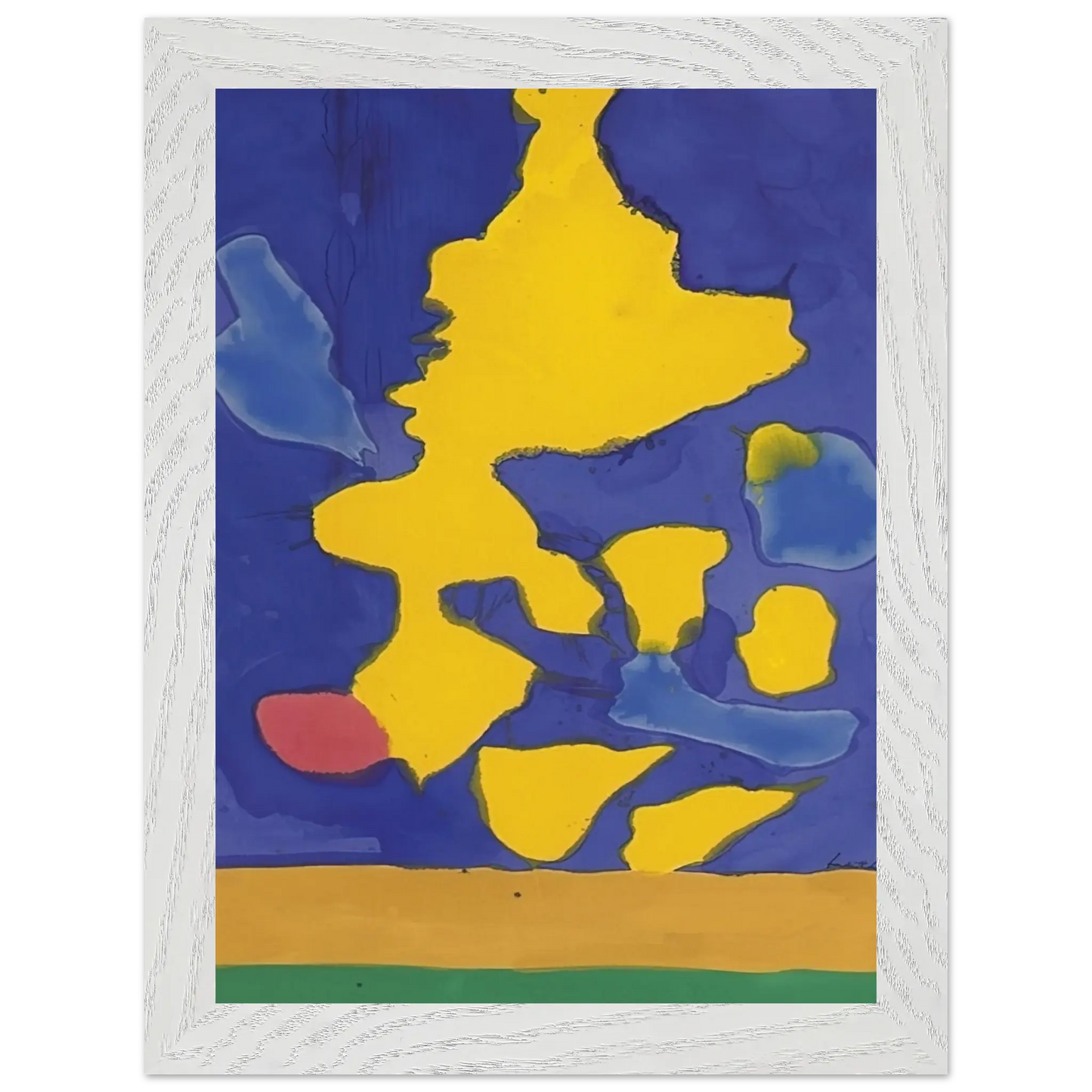 Helen Frankenthaler - Saturn Revisited - 1964 Wall art - 20x25 cm / 8x10 Inches - Premium Wooden Framed Poster With Fine Art Paper - White frame