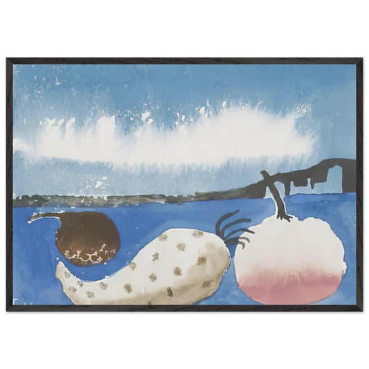 Fruit by the shore - 1992 - Mary Fedden 70x100 cm / 28x40 inches Framed Art Print – Black Wooden Frame