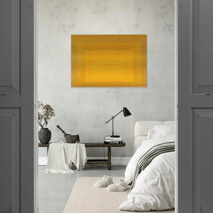STUDY FOR HOMAGE TO THE SQUARE DEPARTING IN YELLOW 1964 - Josef Albers Brushed Aluminum Print - 70x100 cm / 28x40 inches | Josef Albers Aluminum Print | Josef Albers Prints