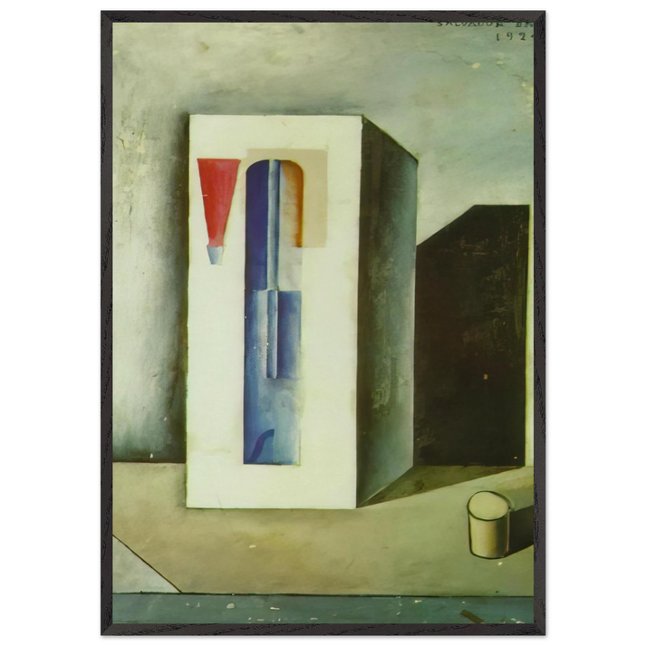 SIPHON AND SMALL BOTTLE OF RUM - Salvador Dali 70x100 cm / 28x40 inches Framed Art Print – Black Wooden Frame