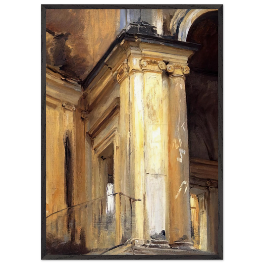Roman Architecture - John Singer Sargent 70x100 cm / 28x40 inches Framed Art Print – Black Wooden Frame