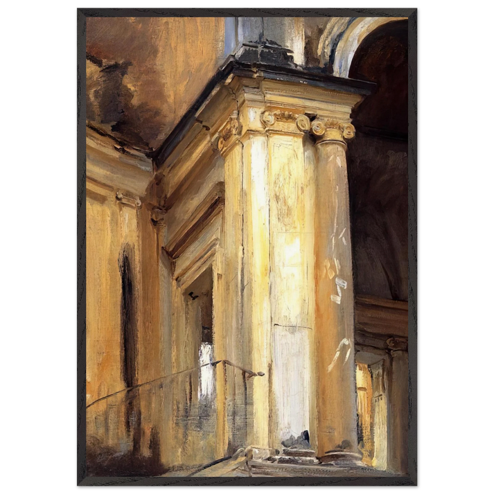 Roman Architecture - John Singer Sargent 70x100 cm / 28x40 inches Framed Art Print – Black Wooden Frame