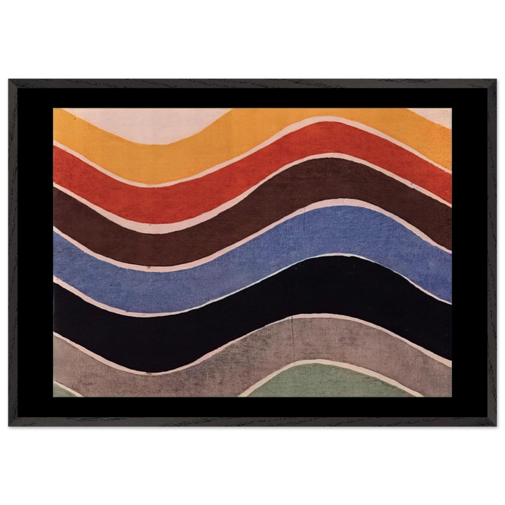 FABRIC PATTERN 1 - Sonia Delaunay 70x100 cm / 28x40 inches Framed Art Print – Black Wooden Frame