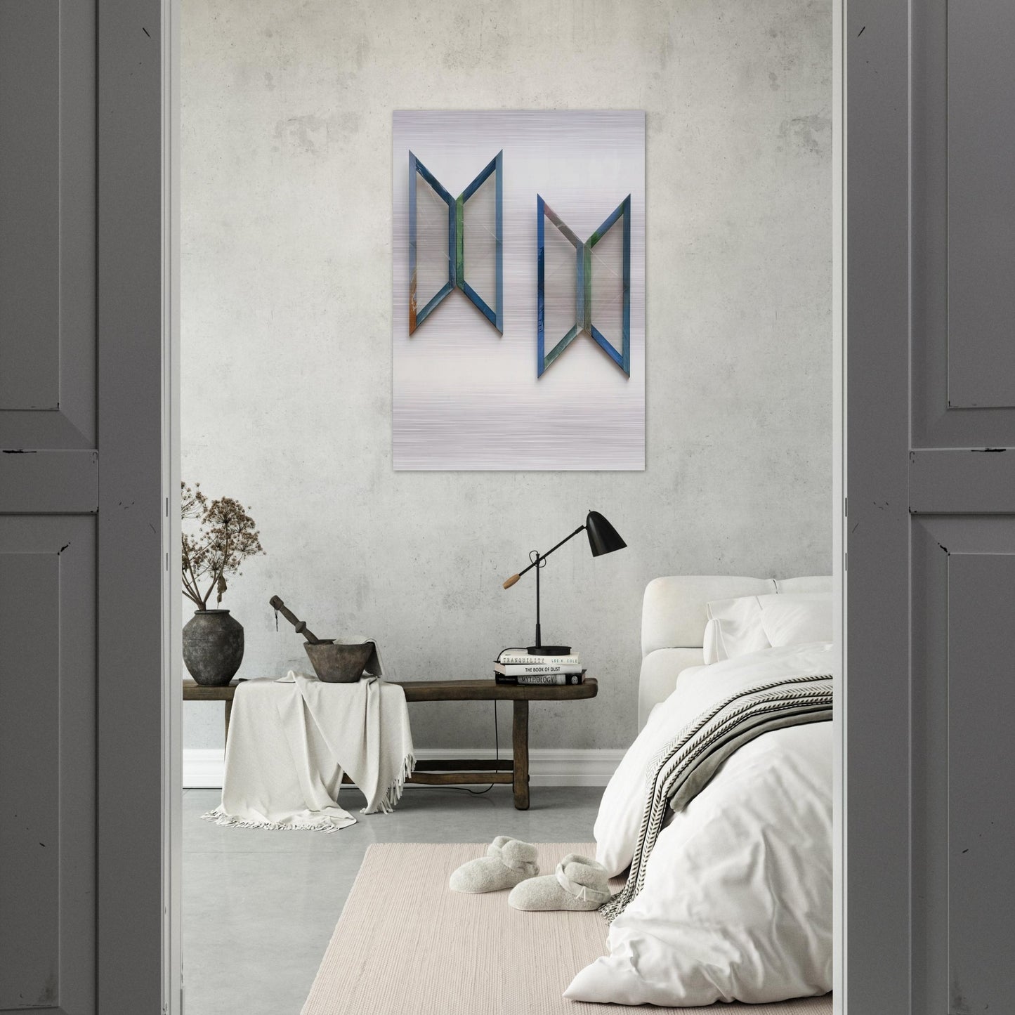 Quattro trapezi azzurri - 1978 - Carla Accardi Brushed Aluminum Print - 70x100 cm / 28x40 inches | Carla Accardi Aluminum Print | Carla Accardi Prints